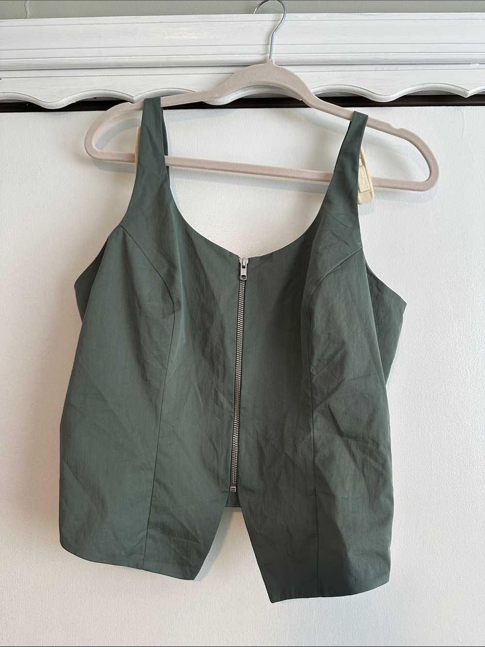 Abercrombie Olive Green Zip-Front Women's Tank Top